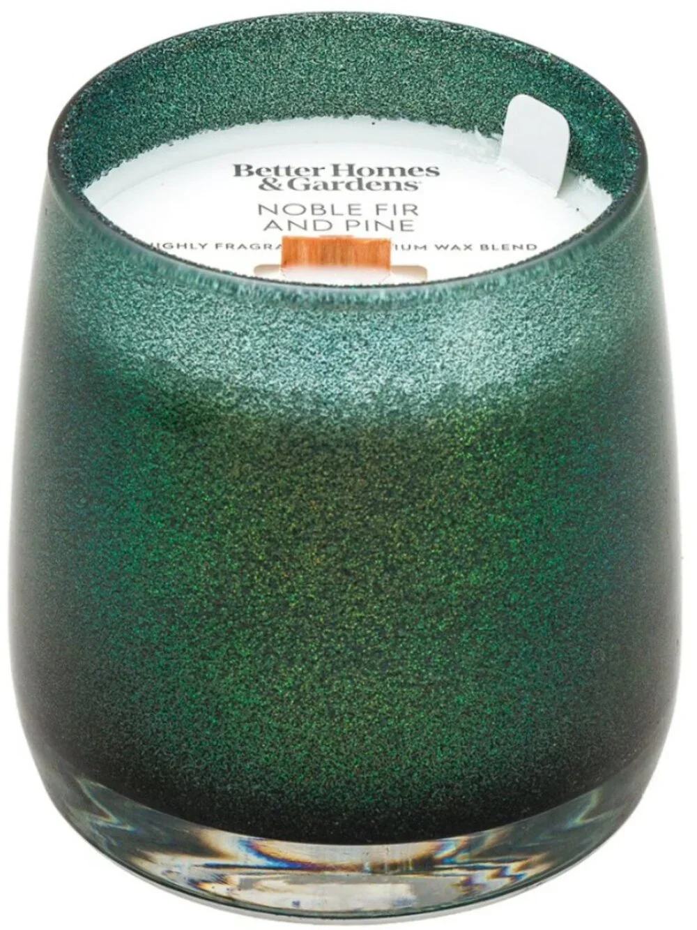Better Homes & Gardens Holiday Scented Glitter Jar Candle Noble Fir and Pine 14o